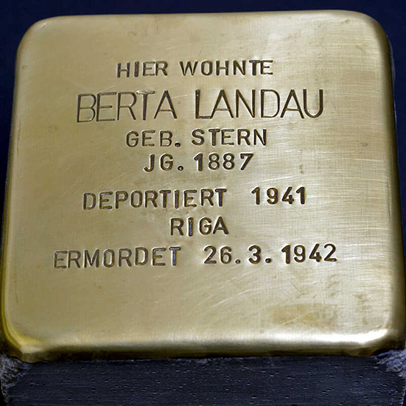 Berta Landau Geb. Stern Jg. 1887 Deportiert 1941 Riga Ermordet 26.03.1942