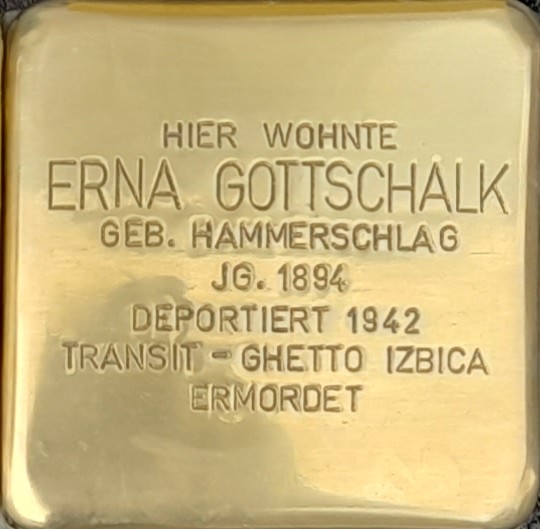 Stolpersteine NRW – Stolperstein Erna Gottschalk | WDR