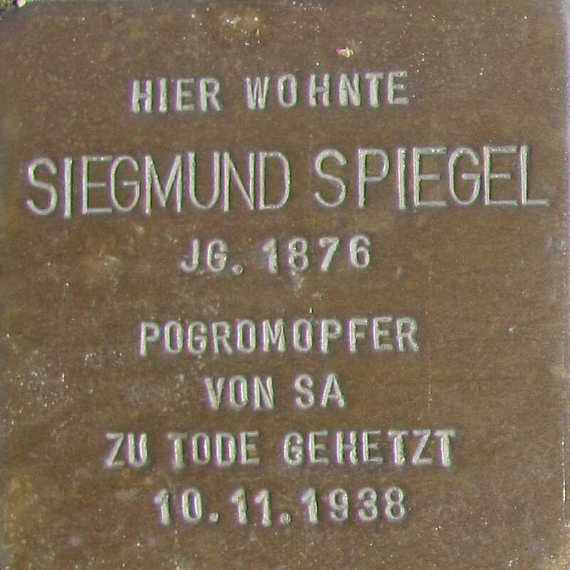 Stolpersteine NRW – Stolperstein Siegmund Spiegel | WDR